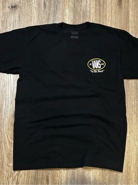 Vans Black Short Sleeve Tee with Yellow Oval Logo